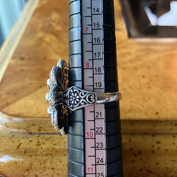 Natural Tanzanite Sapphire Sterling Silver Cocktail Ring Size 9 - Picture 8 of 9